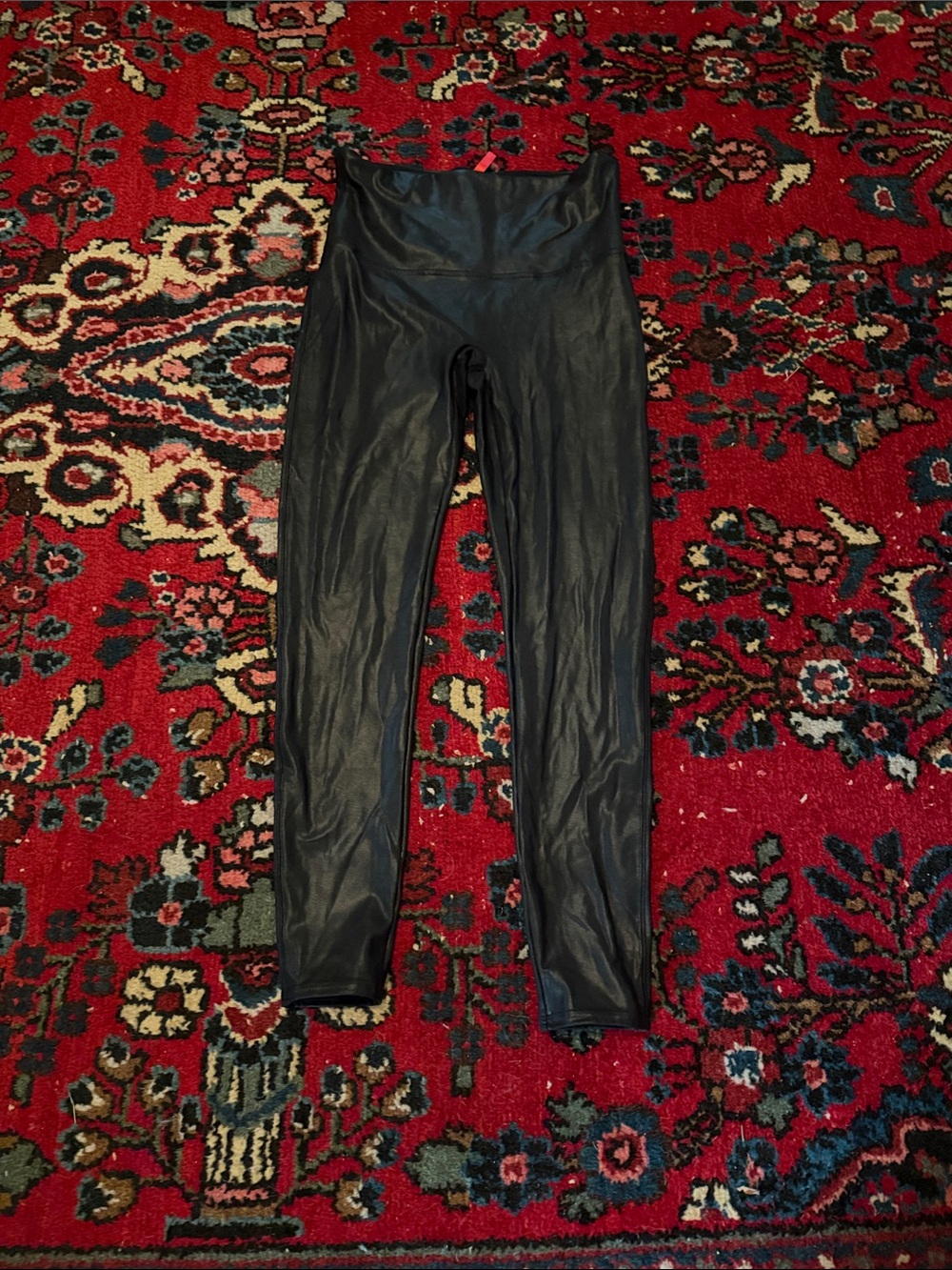Spanx Black Faux Leather Leggings XL
